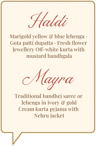 Haldi and Mayra attire guide